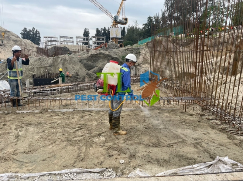 Thiết lập hào phòng mối tạo rào cản hóa chất bao quanh móng